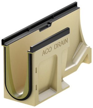 Rende med indbygget omvendt fald (5 cm), 500 mm