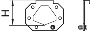 Tegning af endestykke til modular 20 rende
