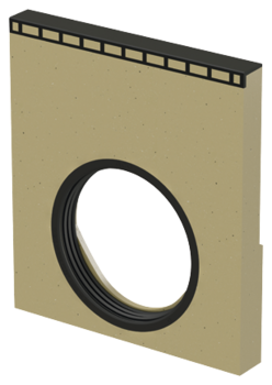 Endegavl med læbetætning til rende