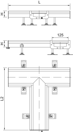 Tegning af Modular 125 t-rende