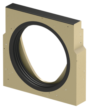 Endegavl med læbetætning til rende