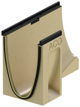 Rende med indbygget omvendt fald (5 cm), 500 mm